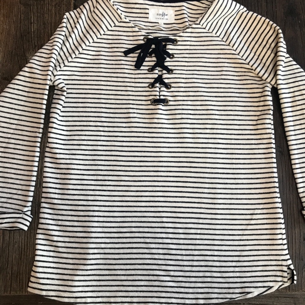 Bien Blue 100%cotton long sleeve top size xl